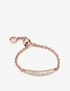 MONICA VINADER WOMENS ROSE GOLD SKINNY 18CT ROSE-GOLD PLATED VERMEIL SILVER AND DIAMOND RING 1SIZE,R00799511