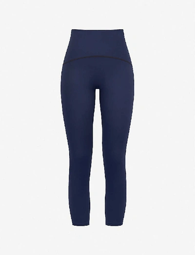 Spanx Womens Lapis Night Booty Boost Crop High-rise Stretch-jersey Leggings L In Lapis Night