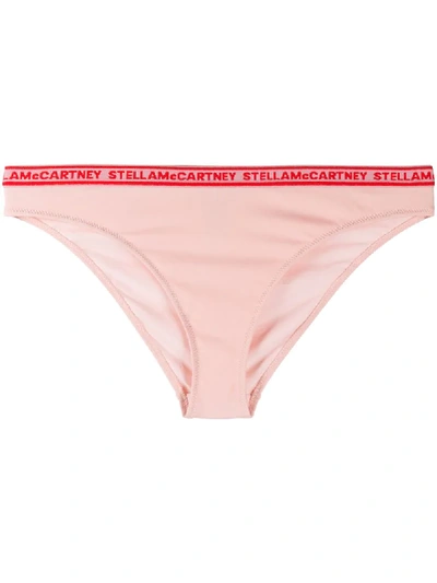 Stella Mccartney Logo印花比基尼三角裤 In Pink