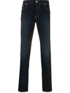 DOLCE & GABBANA DG CROWN-EMBROIDERED SLIM-FIT JEANS