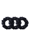 Slip Pure Silk 3-pack Scrunchies In Black