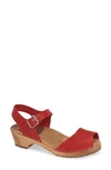 Mia 'anja' Clog Sandal In Red Leather
