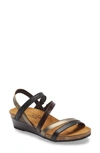 Naot Hero Strappy Wedge Sandal In Black Multicolor Leather