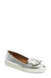 Ferragamo Salvatore Ferragomo Novello Bow Sneaker In Silver