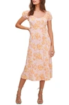 ASTR CAPRICE FLORAL PRINT MIDI DRESS,ACDR100566