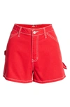 Dickies Juniors' Cotton Carpenter Shorts In Red