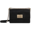 Furla Structured Black Shoulder Bag With Gold-tone Clasp In Nero