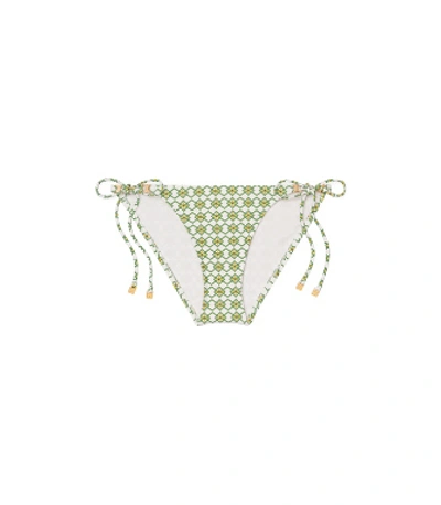 Tory Burch Gemini Link Printed String Bikini Bottom In Multi Giverny Engineer