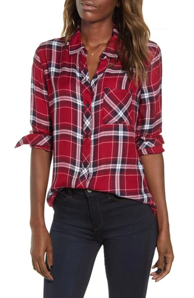 Rails Hunter Plaid Shirt In Crimson Navy