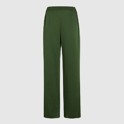 Pre-owned Bouguessa Green Wide Leg Crepe Trousers Size L