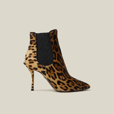 Pre-owned Dolce & Gabbana Animal Leopard-print Calf Hair Ankle Boots Size It 40 In Multicolor