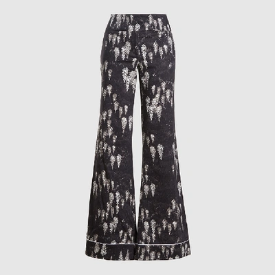 Pre-owned Marina Moscone Black Printed Stretch-cotton Pyjama Trousers Size Us 10