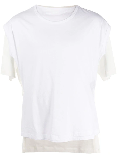 Ann Demeulemeester Layered Slit-detail T-shirt In White