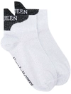Alexander Mcqueen Logo Heel Tab Ankle Socks In White