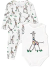 Stella Mccartney Giraffe Print Romper And Body Set In White