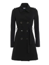 Patrizia Pepe Trench Coat In Mixed Cotton Technical Fabric In Black