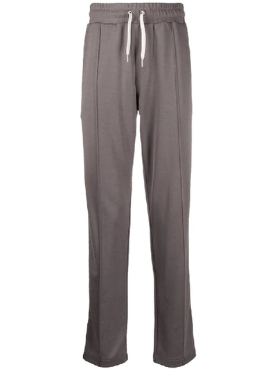 Ami Alexandre Mattiussi Ami Mens Grey Side Stripe Logo Embroidered Track Trousers