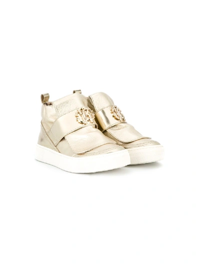 Roberto Cavalli Kids' Metallic Hi-top Trainers