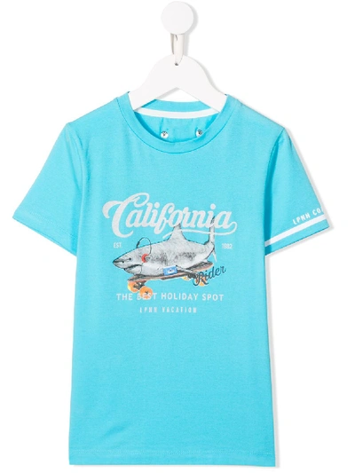 Lapin House Kids' Shark Print T-shirt In Blue