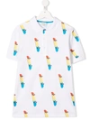 Paul Smith Junior Skateboard Print Polo Shirt In White