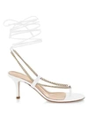 GIANVITO ROSSI CHAIN-TRIMMED ANKLE-STRAP LEATHER THONG SANDALS,0400012386045