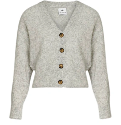 Anine Bing Mason Cropped Mohair-blend Cardigan In Grey