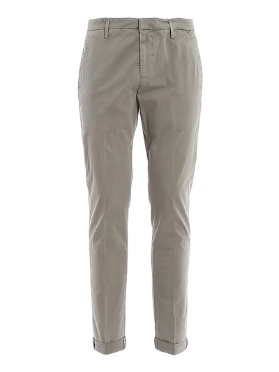 Dondup Rolled Cuffs Trousers With Side And Back Pockets In Gray