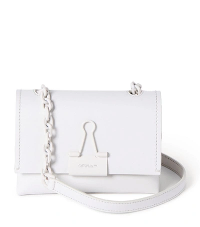 Off-white Small Leather Binder Clip Shoulder Bag