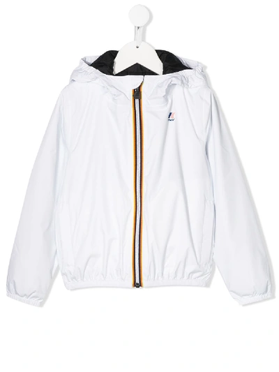 K-way Kids' Zip-up Hooded Jacket In White