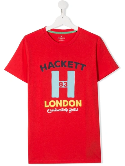 Hackett Teen H Print T-shirt In Red