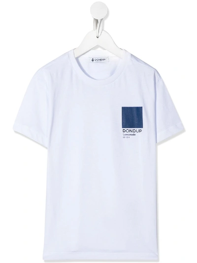 Dondup Teen Trouserone Print T-shirt In White