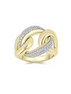 SAKS FIFTH AVENUE DIAMOND AND 14K YELLOW GOLD LINK RING,0400096747455