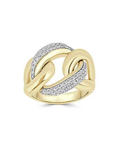Saks Fifth Avenue Diamond And 14k Yellow Gold Link Ring