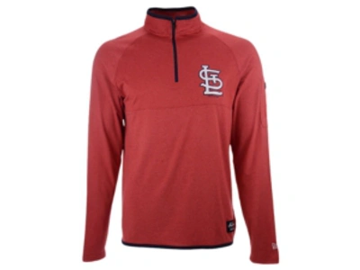 New Era Men's St. Louis Cardinals Brushback Quarter Zip Pullover In Red