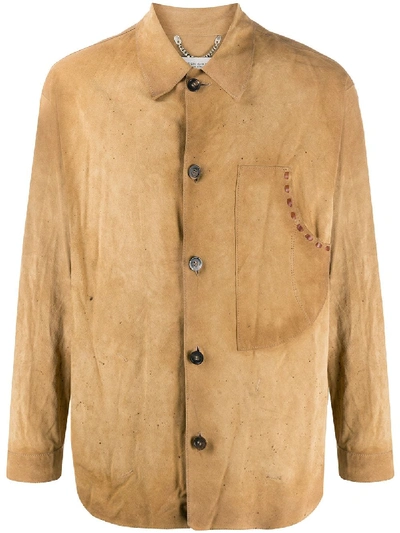 Golden Goose Sawyer Stitch-detail Shirt In Brown