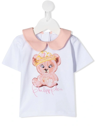 Philipp Plein Junior Babies' Teddy Bear Print T-shirt In White