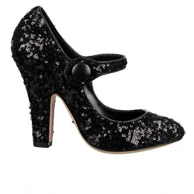 Pre-owned Dolce & Gabbana Glitter Heels In Black