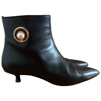 Pre-owned Coliac Leather Ankle Boots In Black