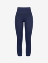 Spanx Womens Lapis Night Booty Boost Crop High-rise Stretch-jersey Leggings L In Lapis Night