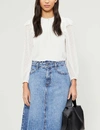 Whistles Sophia Dobby Chiffon Top In Cream
