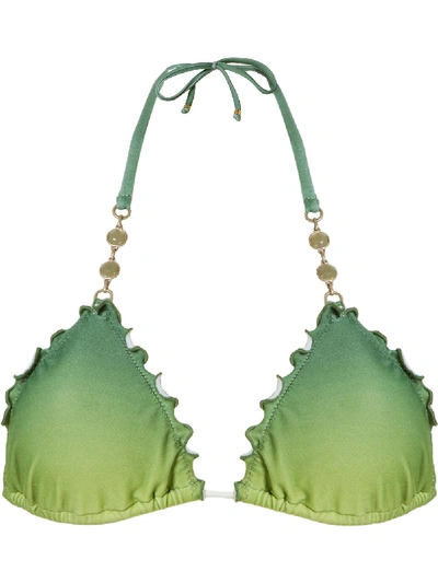 Amir Slama Triangle Bikini Top In Green