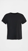 Nili Lotan Silk Short Sleeve T-shirt In Washed Black