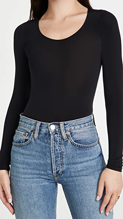 Wolford Deep V String Modal Blend Bodysuit In Black