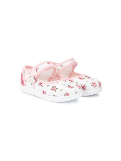Monnalisa Kids' Touch Strap Mary Jane Shoes In White