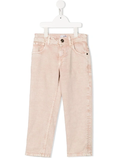 Brunello Cucinelli Kids' Straight-leg Jeans In Pink