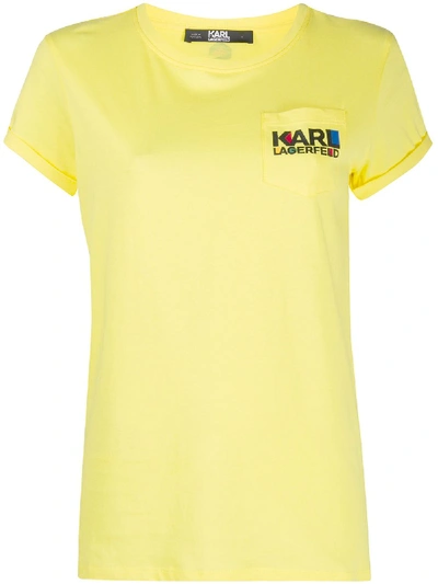 Karl Lagerfeld Logo-print T-shirt In Yellow