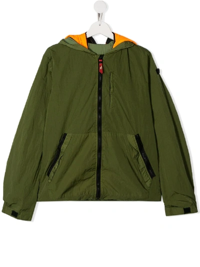 Ai Riders On The Storm Young Teen Contrast Hood Bomber Jacket In Green ...