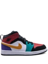Jordan Teen Air  1 Mid Sneakers In Black