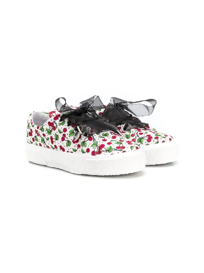Monnalisa Kids' Cherry Print Trainers In White