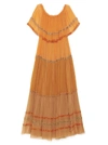 ALBERTA FERRETTI ALBERTA FERRETTI OFF SHOULDER EMBROIDERY DRESS